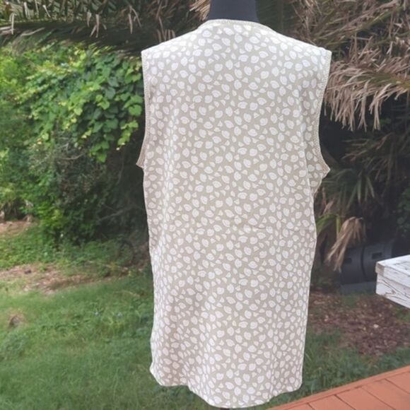 LaChine Classic‎ by Galinda Wang Blouse Button Up Sleeveless Grey White - Picture 5 of 11